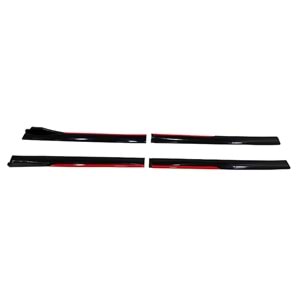 Race Model Marşpiyel Alt Çıtası Flaplı Piano Black ABS / Kırmızı