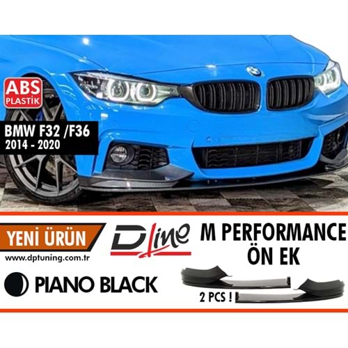 F32 - F36 Front Lip Piano Black ABS / 2013-2020 (4 Sections)
