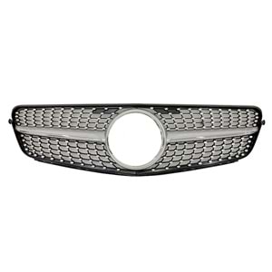 W204 Diamond Front Grille ABS / 2007-2011 (Piano Black)