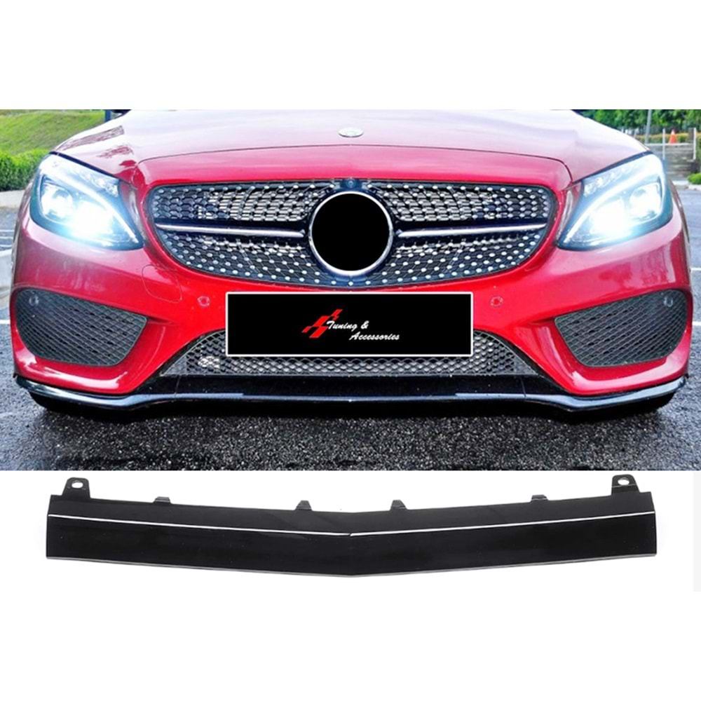 Bumper/AMG, Front Lower Trim/Centre, Piano Black Surface, Oem St., ABS