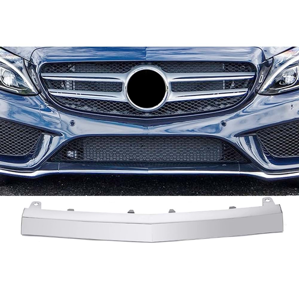 Bumper/AMG, Front Lower Trim/Centre, Chromee/Plating Surface, Oem St., ABS