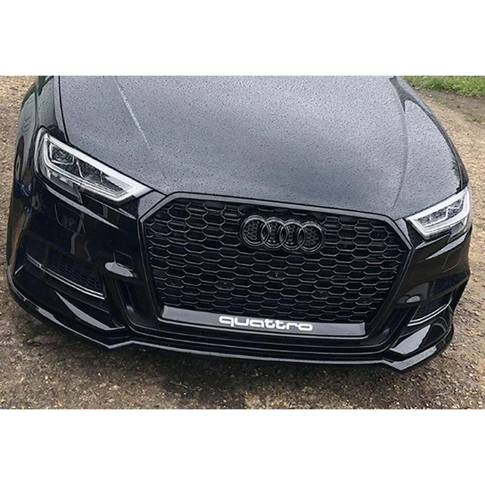 A3 8V FL RS3 Grille ABS / 2017-2019 (Piano Black With Quattro Badge)