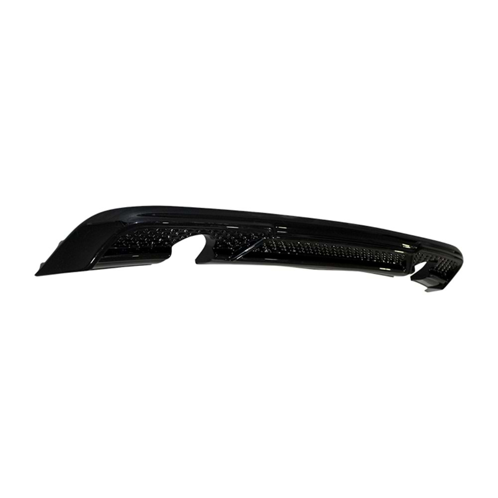 A3 8V FL S3 Style Rear Diffuser Piano Black Vacuum Plastic / 2017-2019 (Left and Right Single Output)