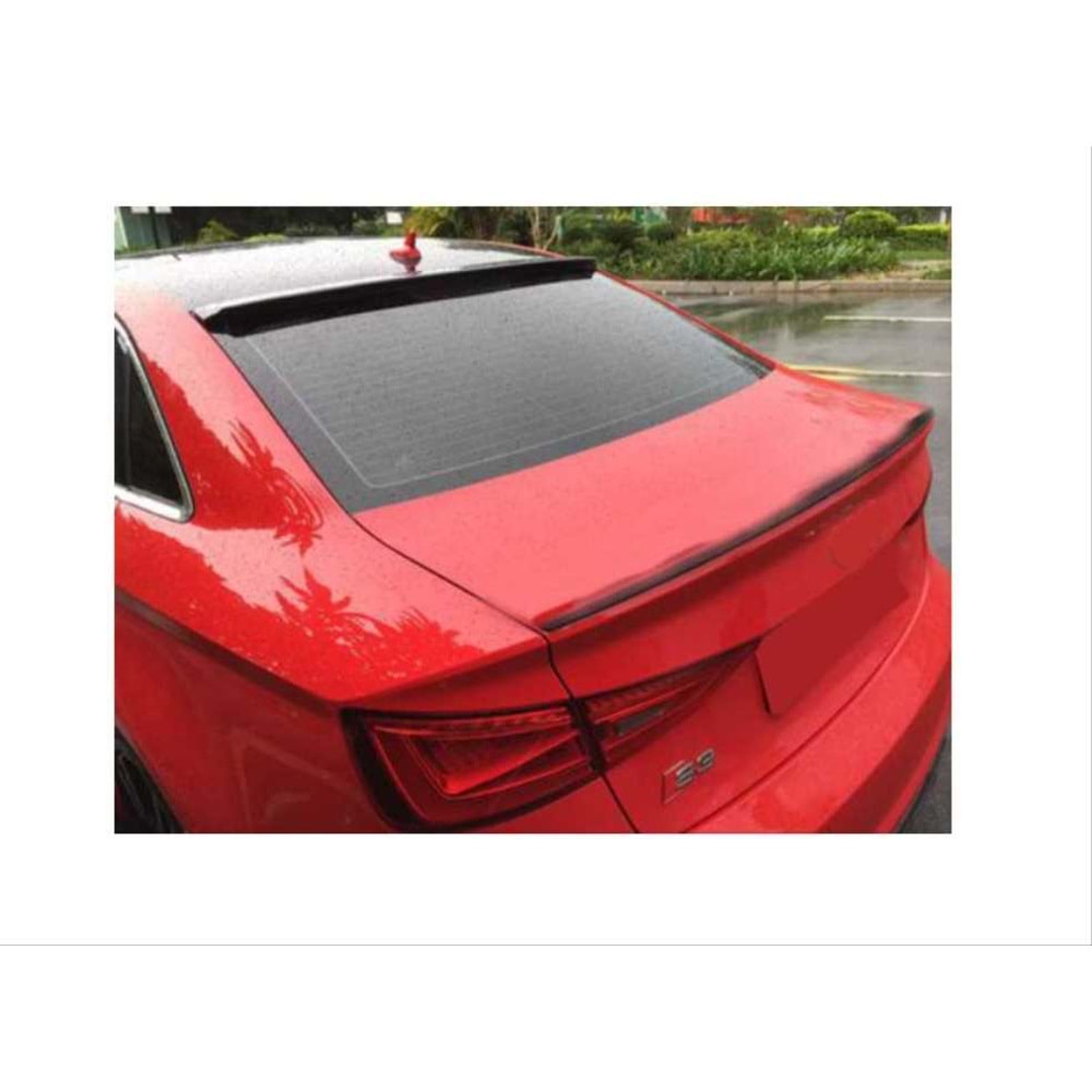 A3 8Y Sedan Rear Roof Spoiler Piano Black ABS / 2020-up