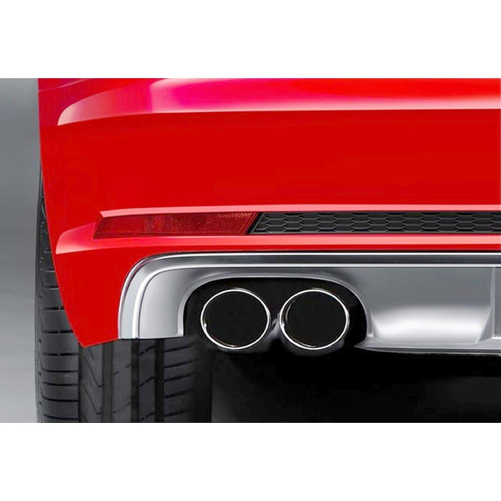 A4 B9 S4 Rear Diffuser Left+Right Double Outputs Grey + Dark Grey ABS / 2016-2019 (Standart Bmp)