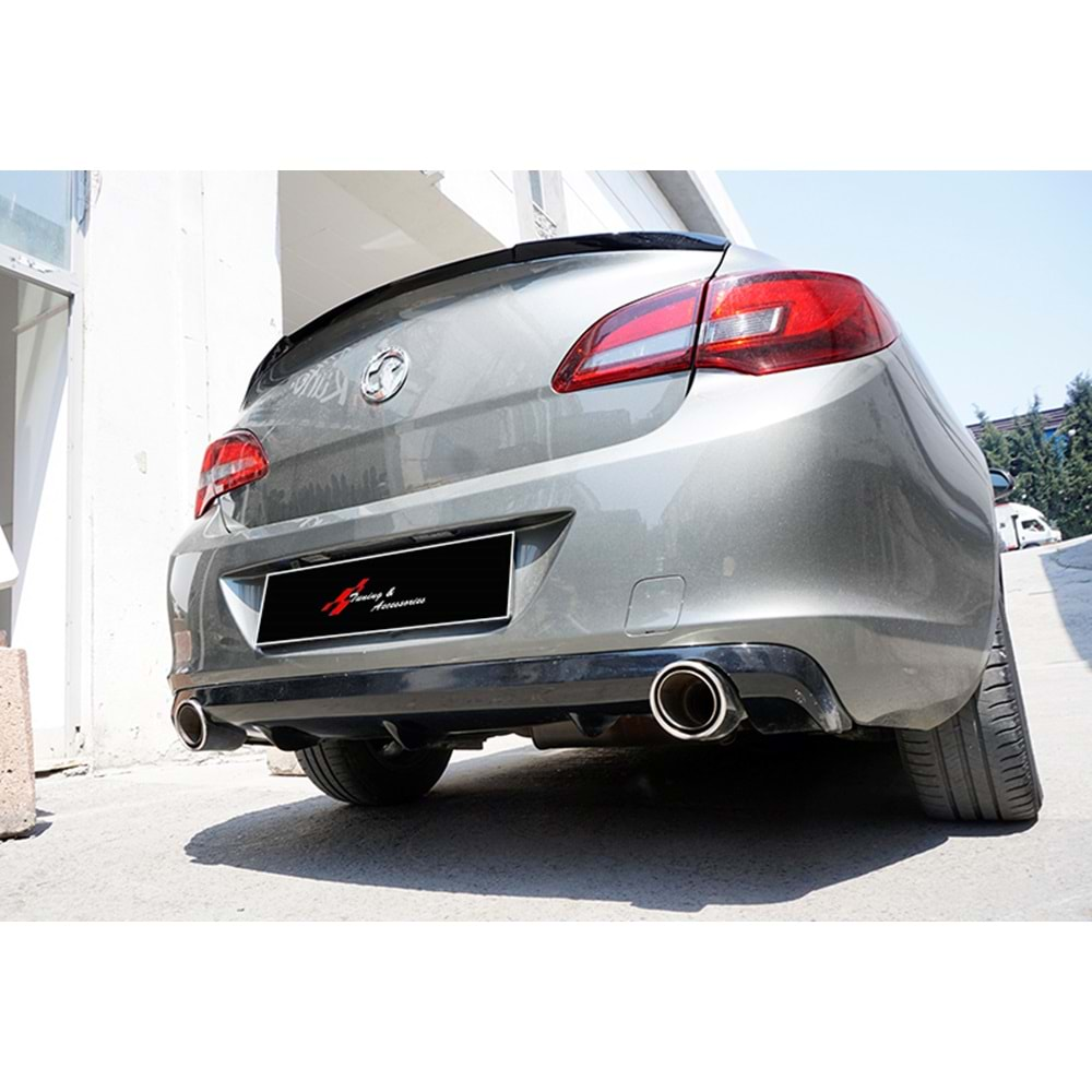 Astra J Sedan OPC Style Diffuser R+L Single Chromee Exhaust Tips Piano Black Vacuum Plastic / 2011-2020