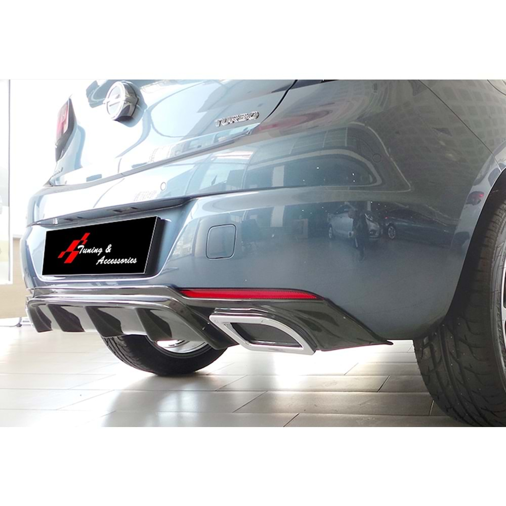 Astra K HB Sport Diffuser + Chromee Exhaust Tips Piano Black Vacuum Plastic / 2015-2020