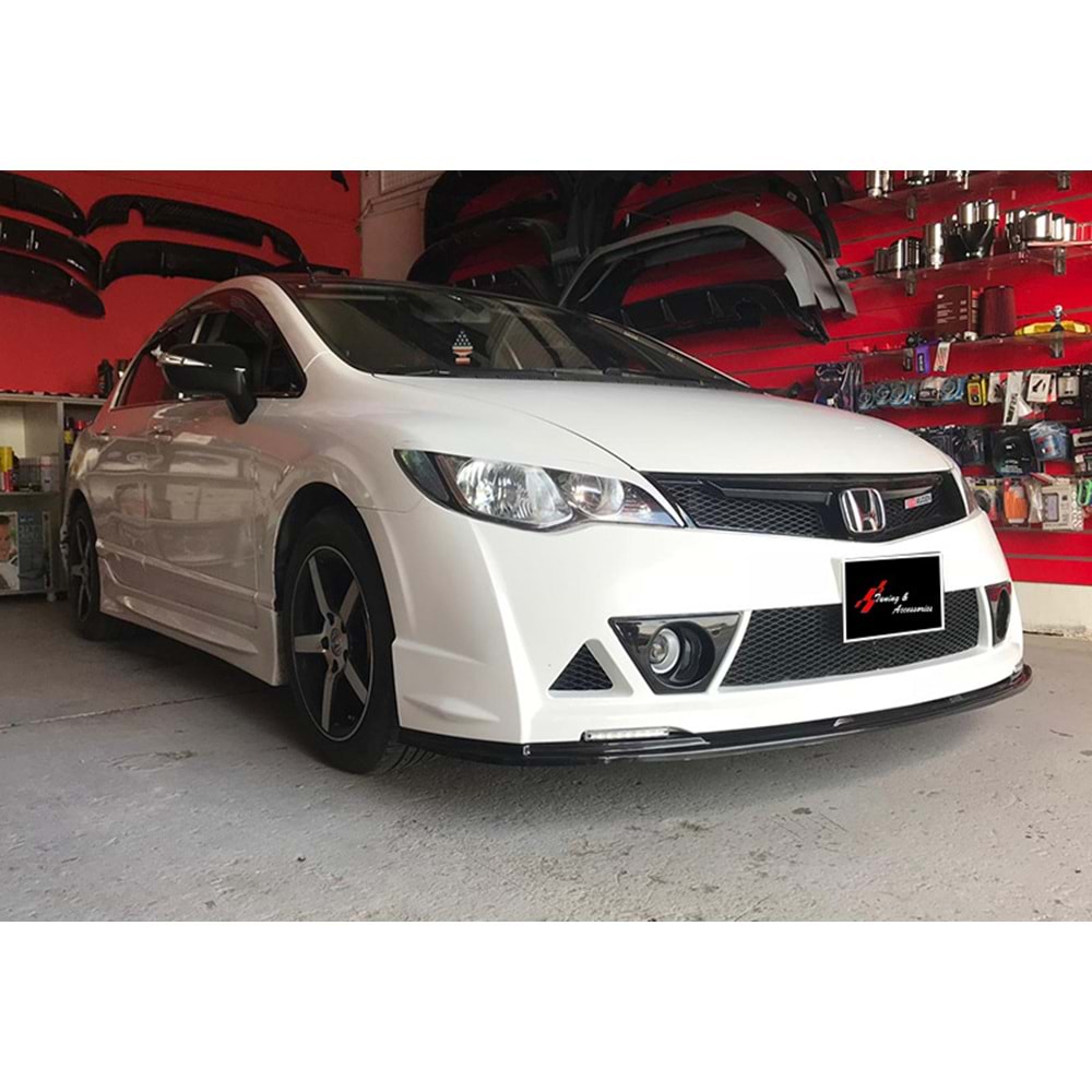 Civic FD6 Mugen RR Front Lip Piano Black Vacuum Plastic / 2006-2011