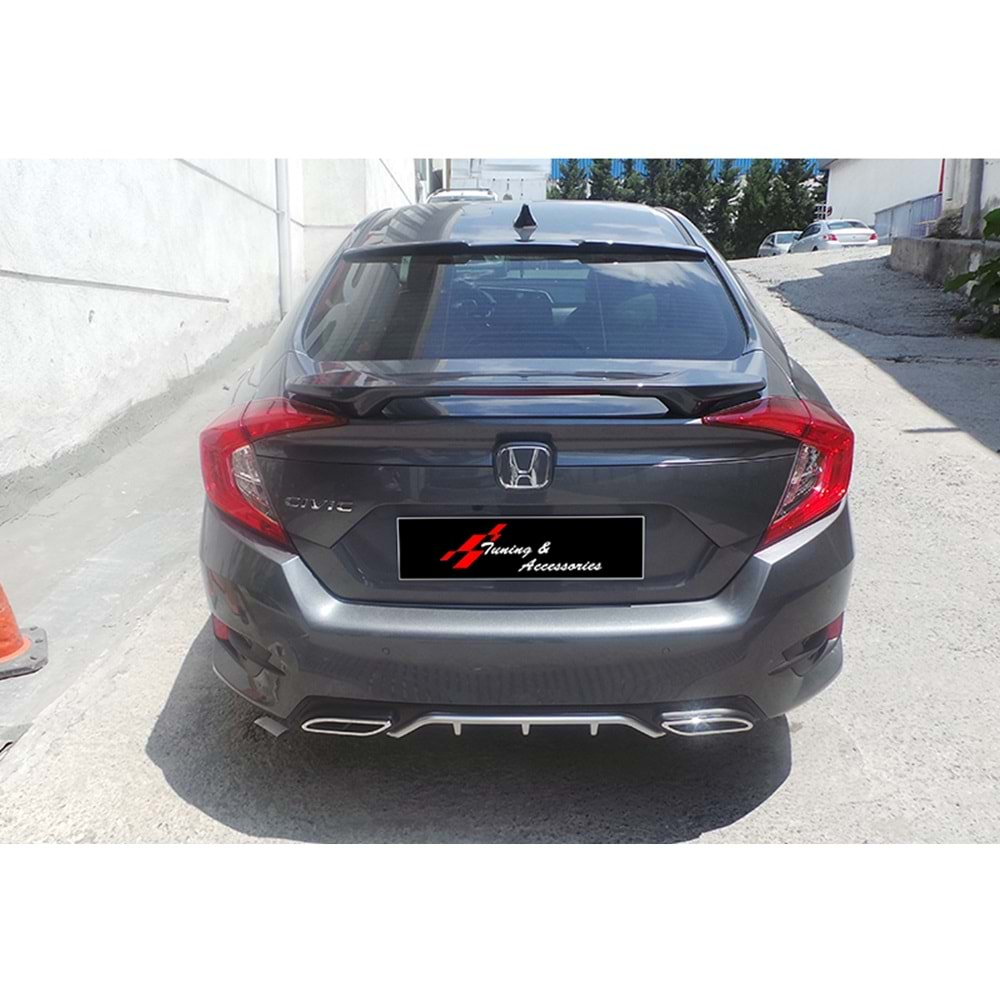 Civic FC5 OEM Rear Trunk Spoiler With LED Raw Surface ABS / 2016-2021