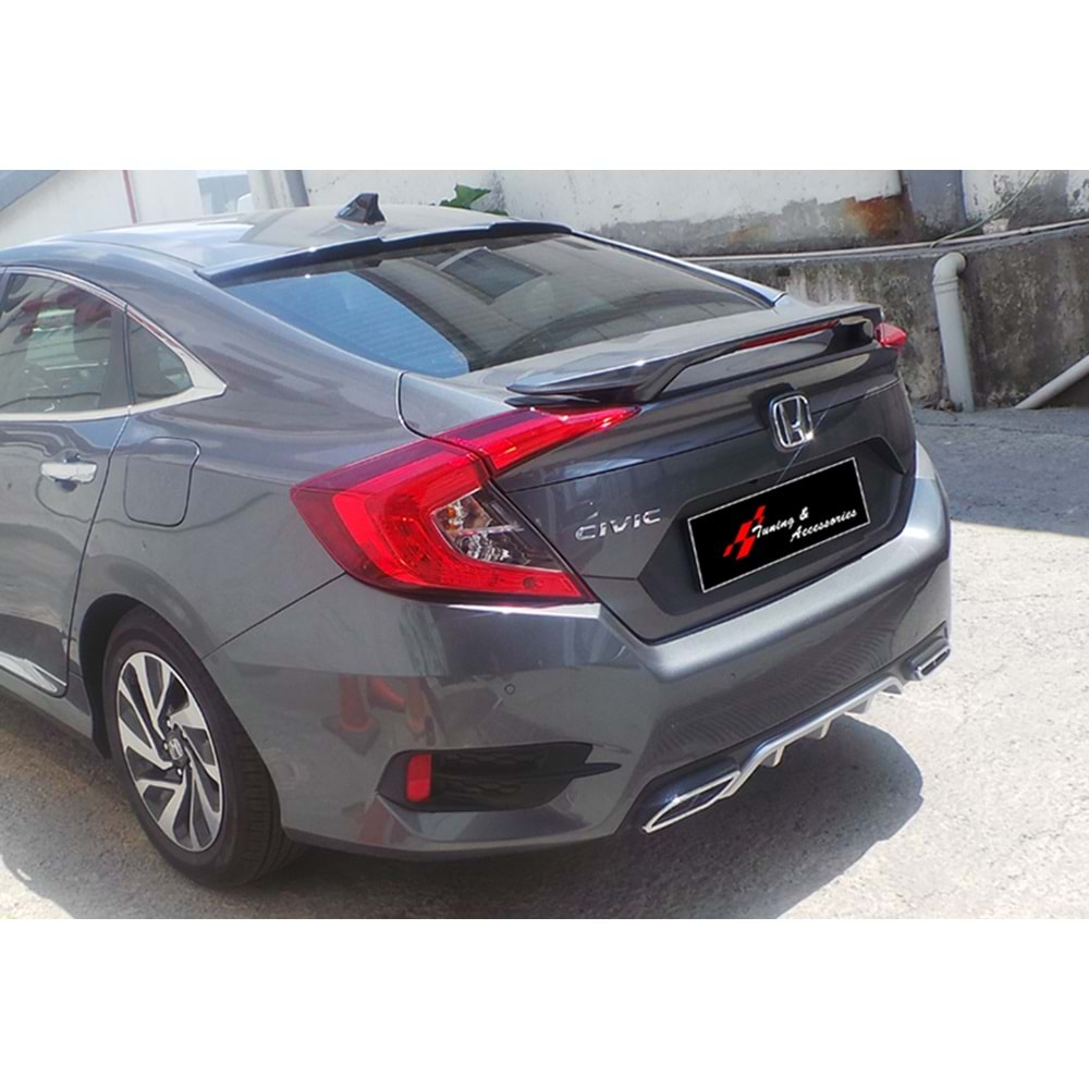 Civic FC5 OEM Rear Trunk Spoiler With LED Raw Surface ABS / 2016-2021