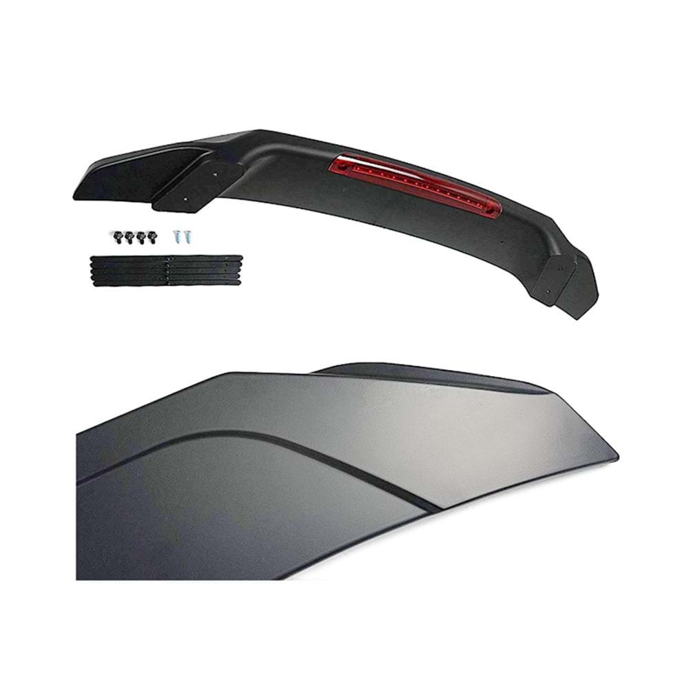 Civic FC5 OEM Rear Trunk Spoiler With LED Raw Surface ABS / 2016-2021