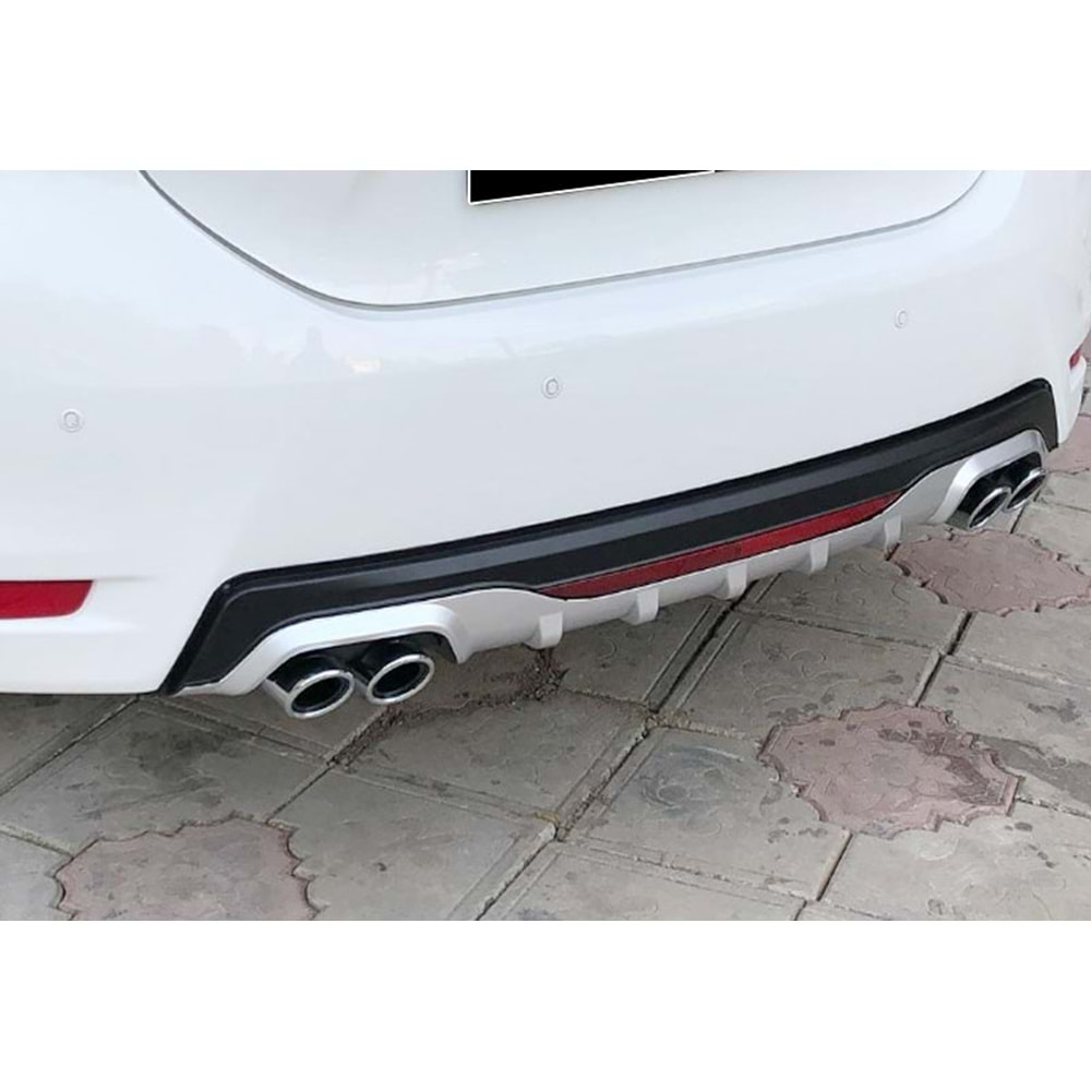 Corolla E170 Plus A1 Difüzör Gray + Matt Black ABS / 2013-2018 (Chrome Exhaust Look)