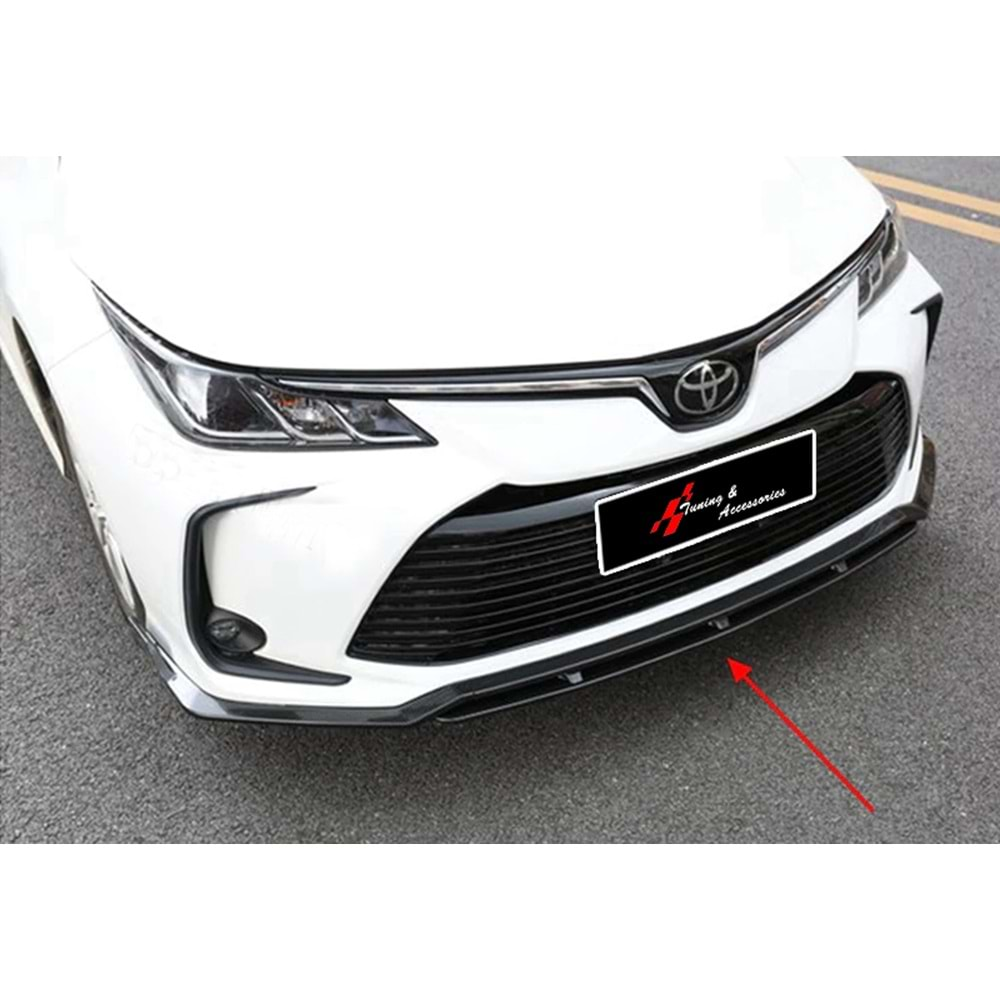 Corolla 4 Piece Front Lip Piano Black ABS / 2018 After