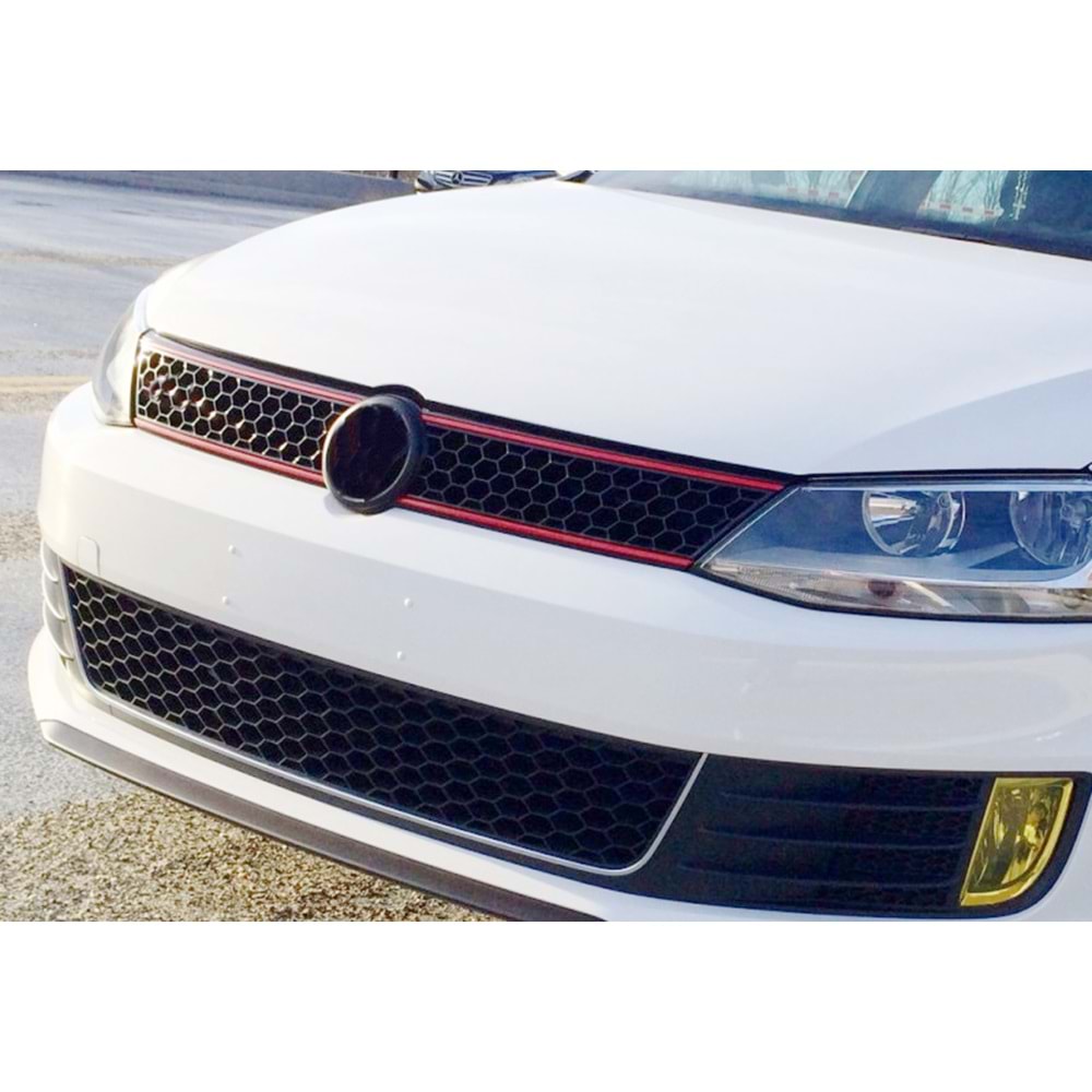 Jetta Mk6 GLI Front Grille ABS / 2010-2018 (Piano Black, Red Line)