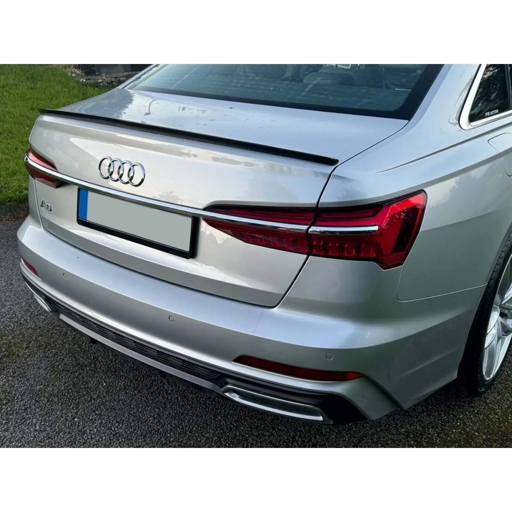 A6 C8 Sedan S4 Rear Trunk Spoiler Piano Black Surface ABS / 2019-up