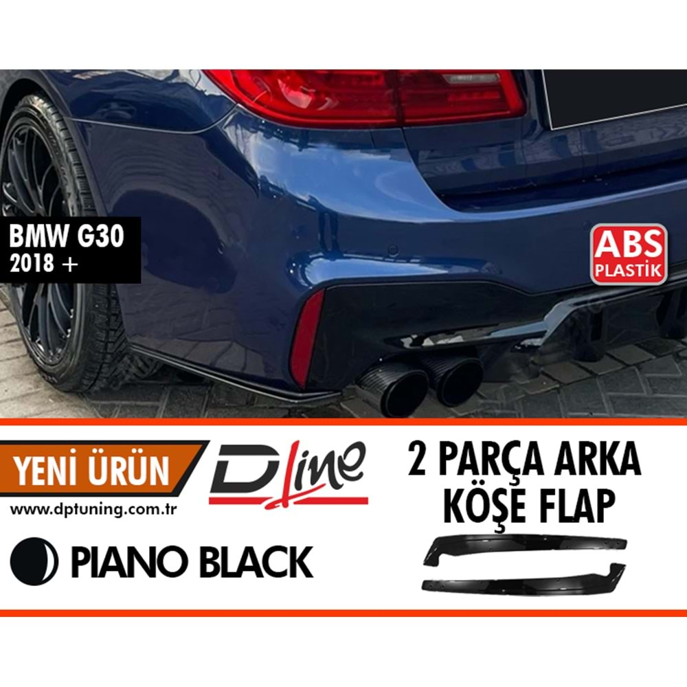 G30 Rear Side Splitters Piano Black ABS / 2018-2020 (R+L Set)