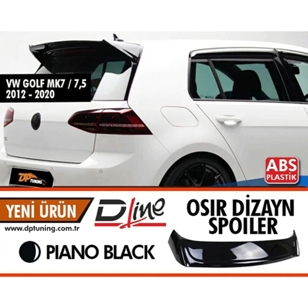 Golf 7 Osir Style Rear Spoiler Piano Black ABS / 2012-2020