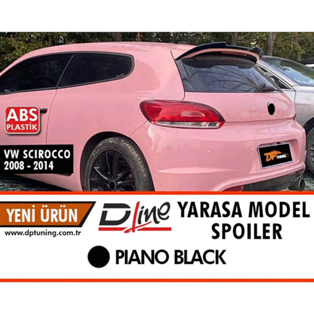 Scirocco Batman Style Spoiler Piano Black ABS / 2008-2014