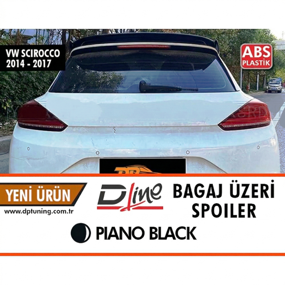 Scirocco Osir Rear Spoiler Piano Black ABS / 2014-2017