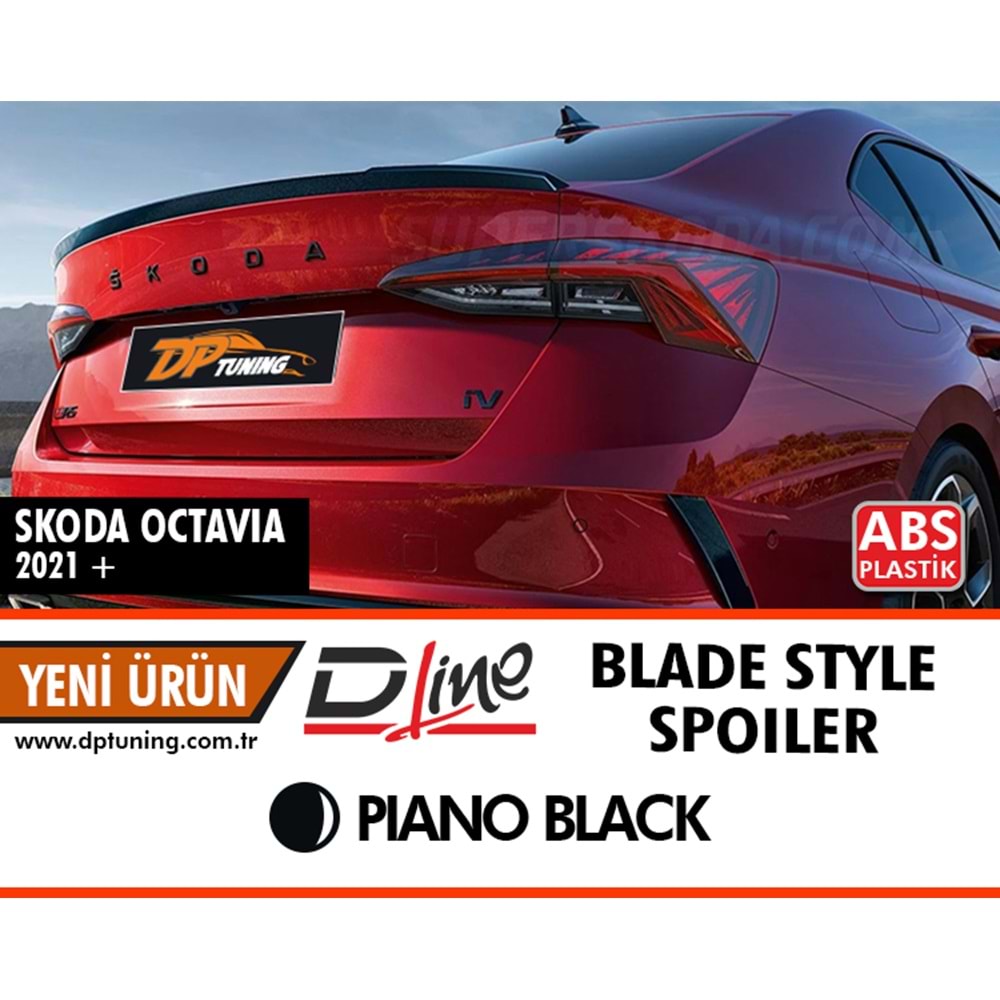 Octavia Mk4 Blade Style Spoiler Piano Black ABS / 2020 After