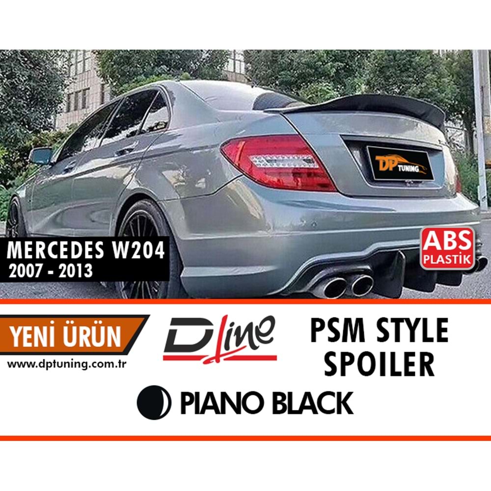 W204 PSM Bagaj Üzeri Spoiler Piano Black ABS / 2007-2014