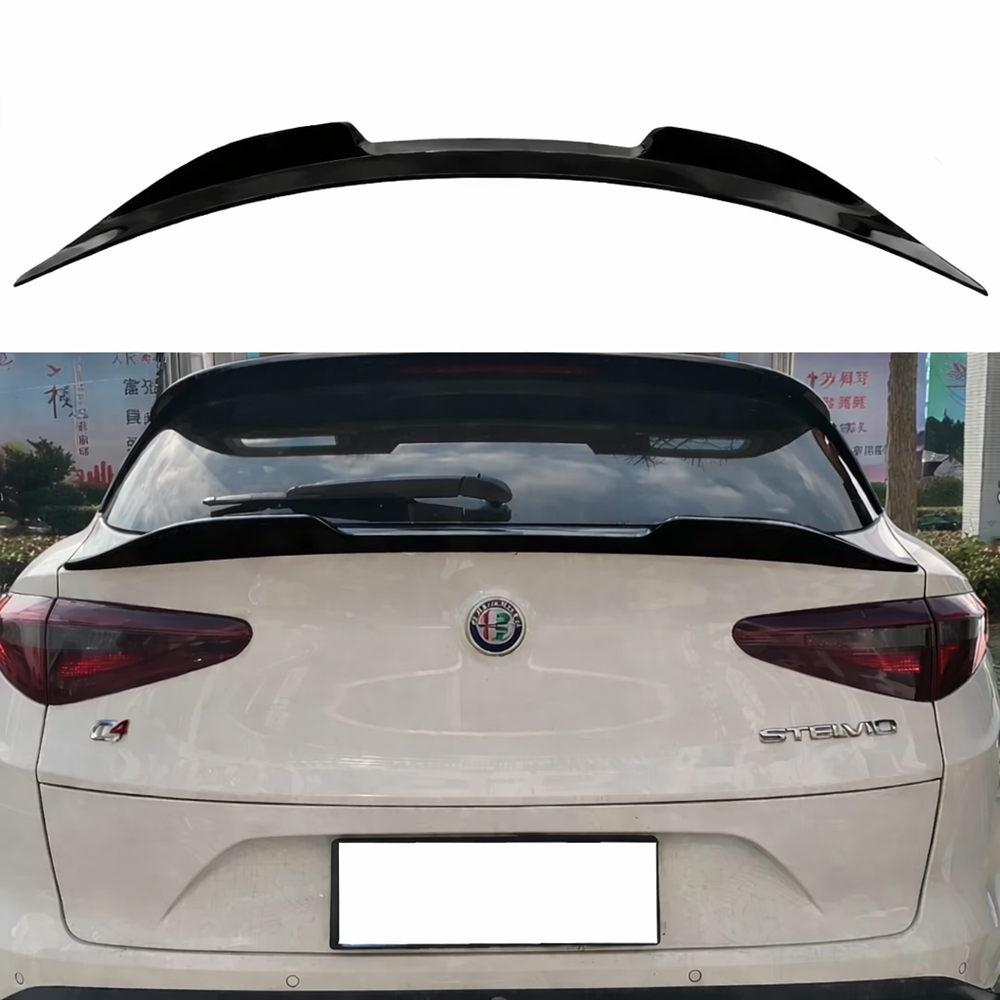 Alfa Stelvio Rear Trunk Spoiler Piano Black ABS / 2017-2021