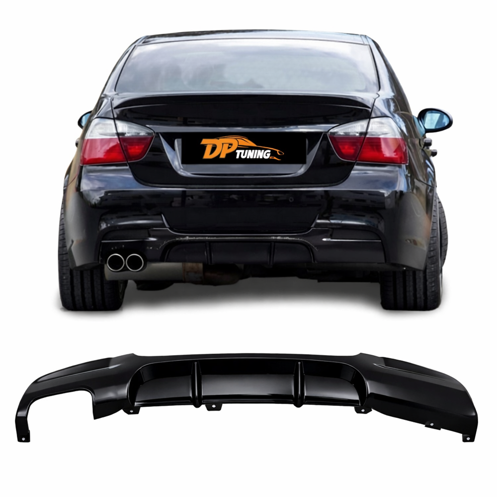 E90 M Technic M Performance Diffuser L Dual Output Piano Black Vacuum Plastic / 2004-2011