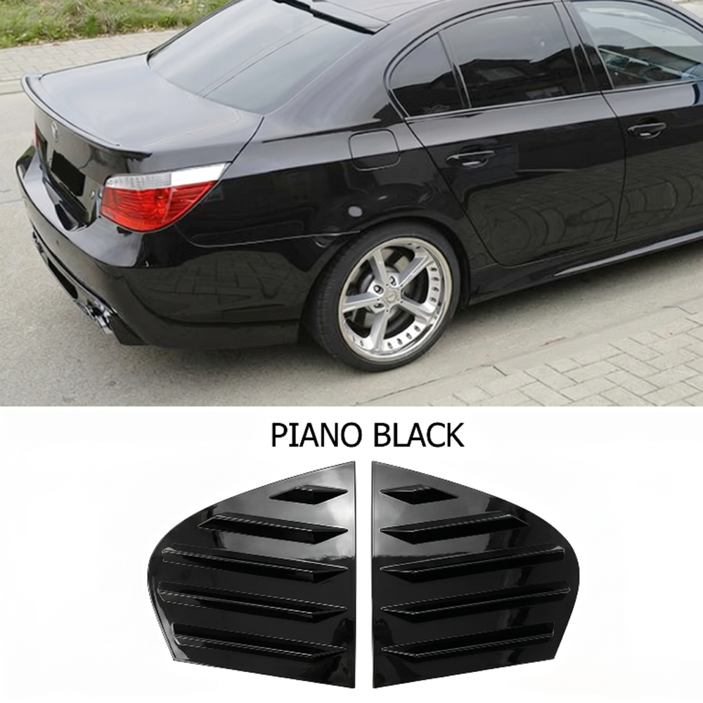 E60 Side Window Louver Piano Black ABS / 2003-2010