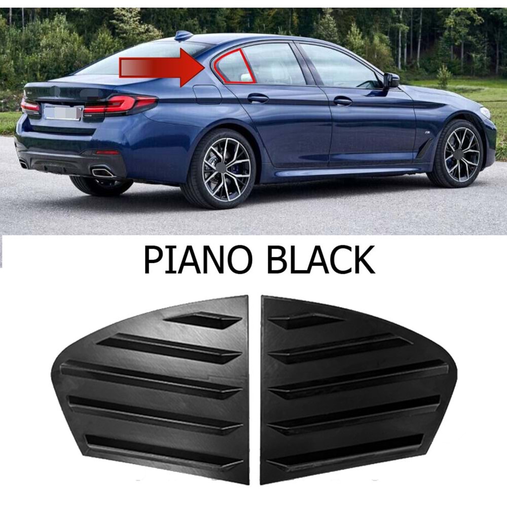 G30 Side Window Louver Piano Black ABS / 2017-2023