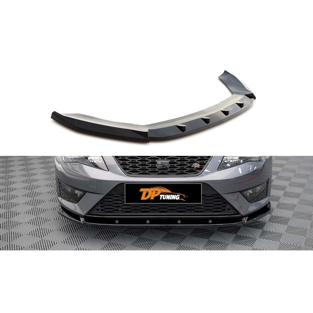 Leon Mk3 Max V1 Front Lip Piano Black Vacuum Plastic / 2012-2016