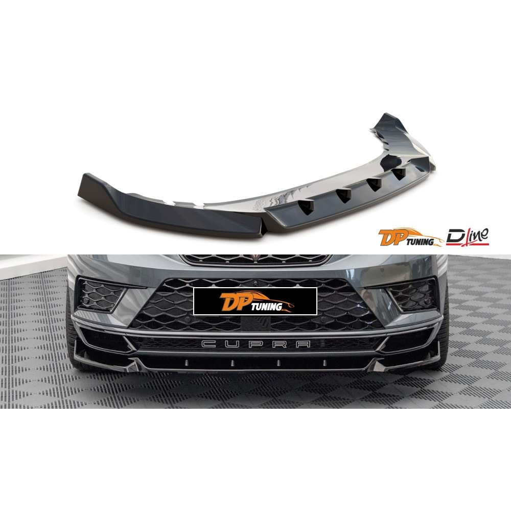 Cupra Ateca Max V1 Front Lip Piano Black Vacuum Plastic / 2021 - up