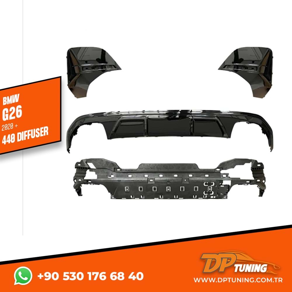 G26 M Performance 4.40 Rear Diffuser + Exhaust Tips Piano Black ABS / 2020 + (5 door)