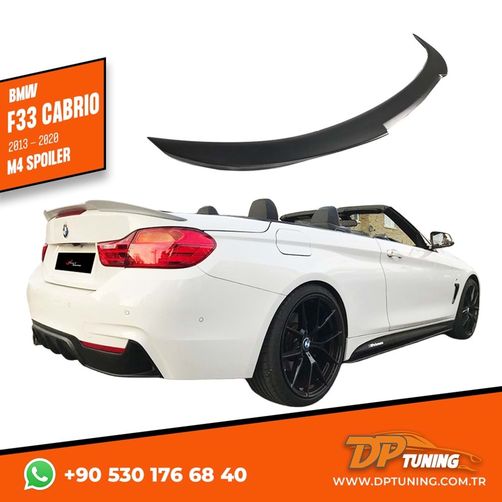 F33 M4 Cabrio Rear Trunk Spoiler Piano Black ABS / 2013-2020