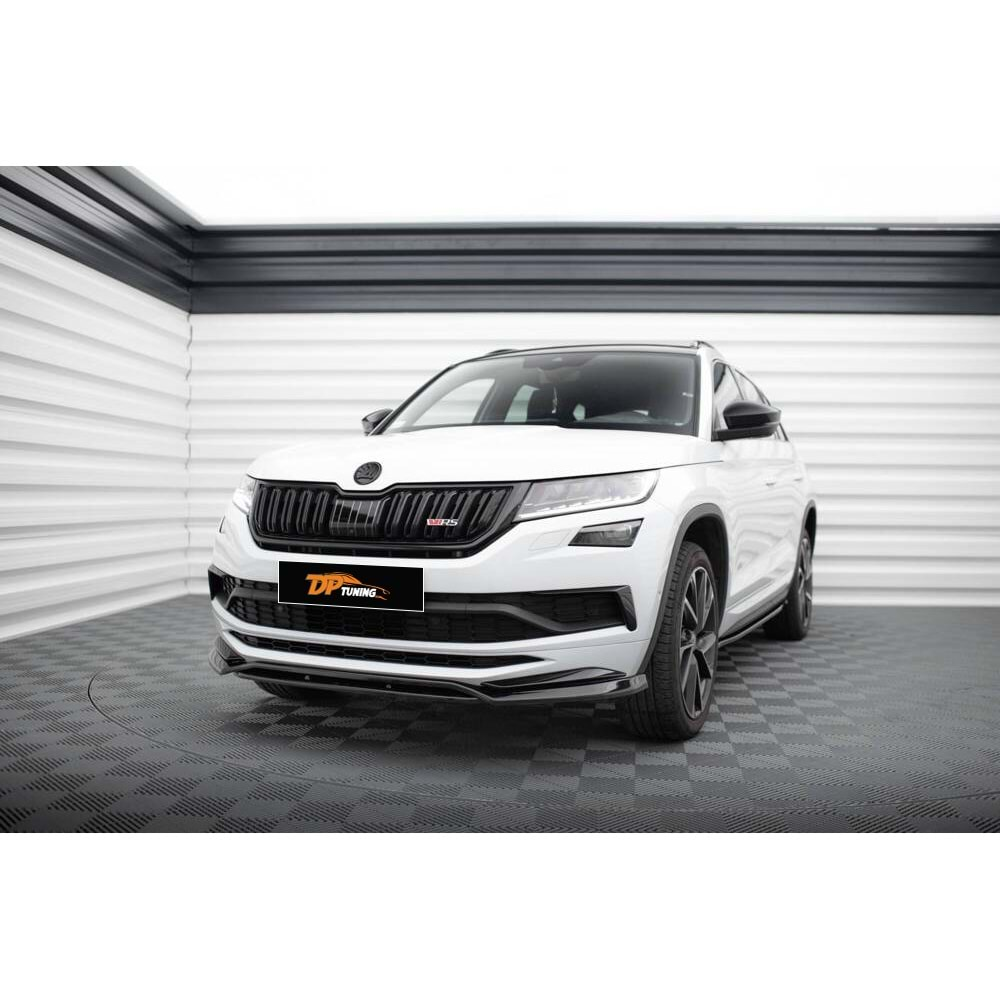 Kodiaq Mk1 Max Sportline RS Front Lip Piano Black Vacuum Plastic / 2017 - 2021