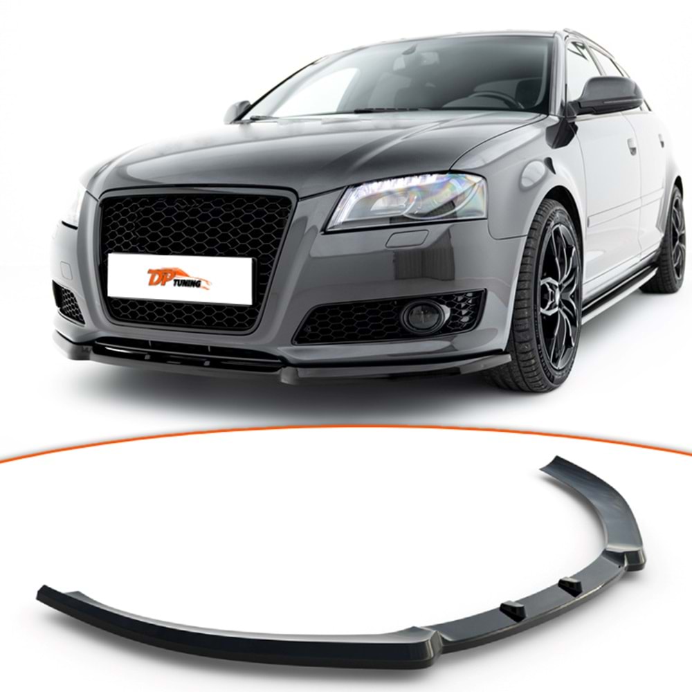 A3 8P Facelift Front Lip Piano Black Vacuum / 2008 - 2012