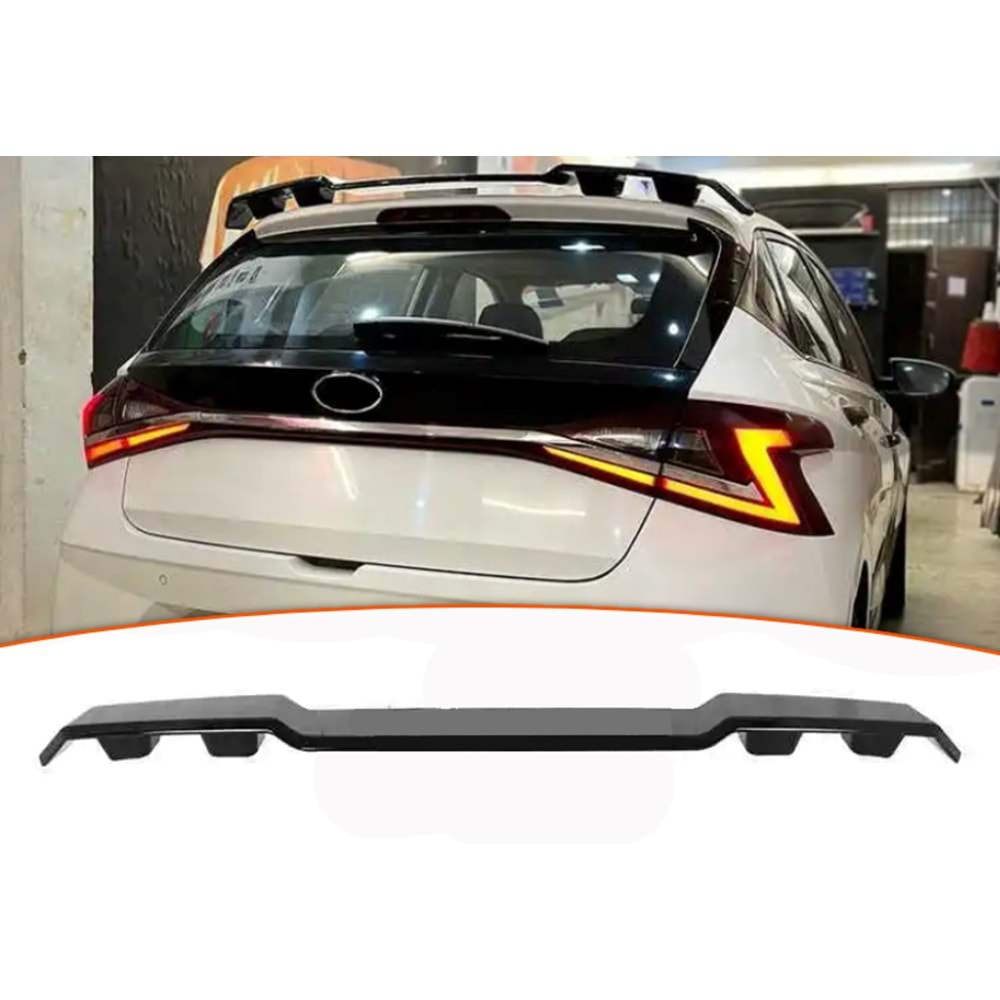 I20 N Style Rear Roof Spoiler Piano Black ABS / 2020-up