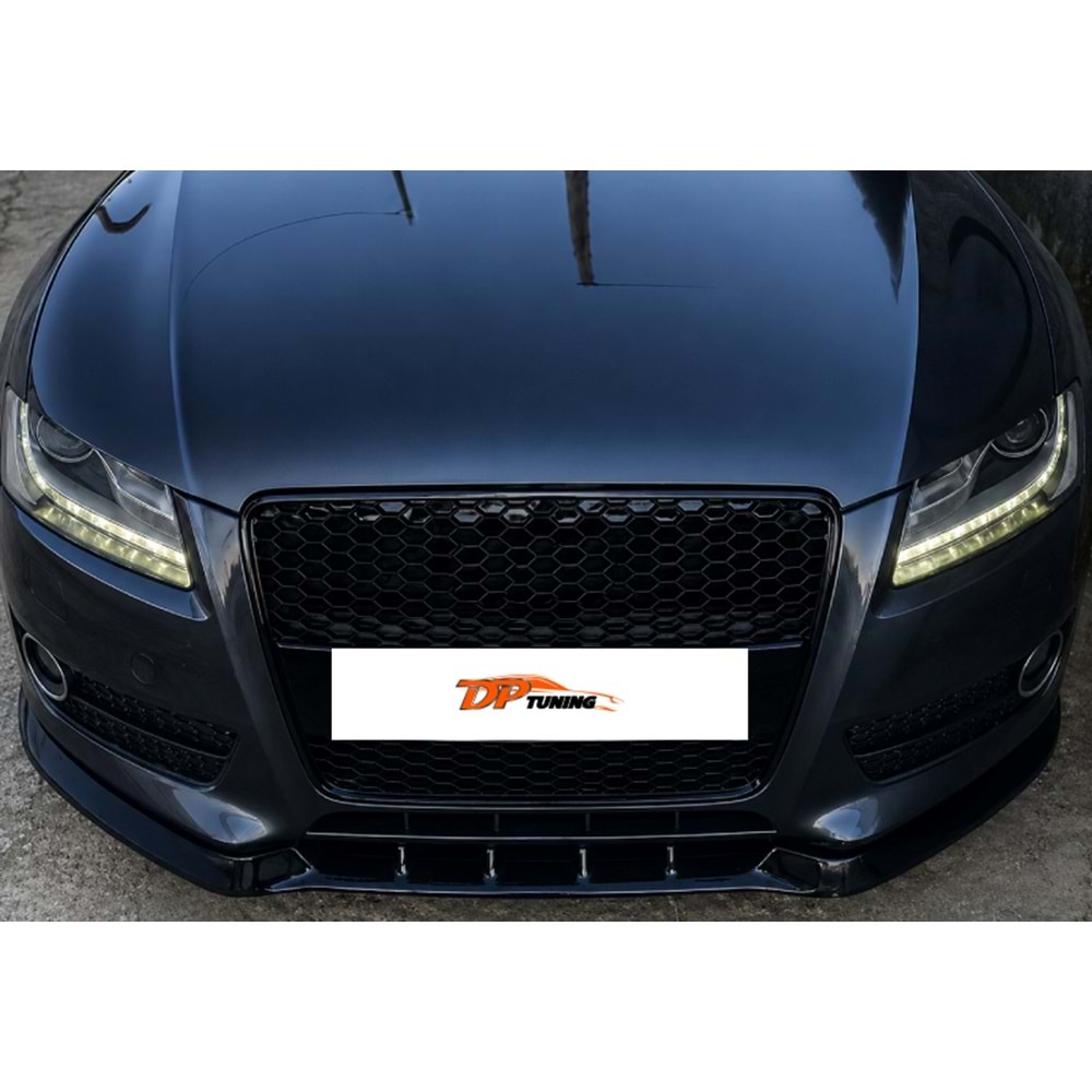 A5 B8 / 8T Front Lip Piano Black Vacuum / 2007 - 2011