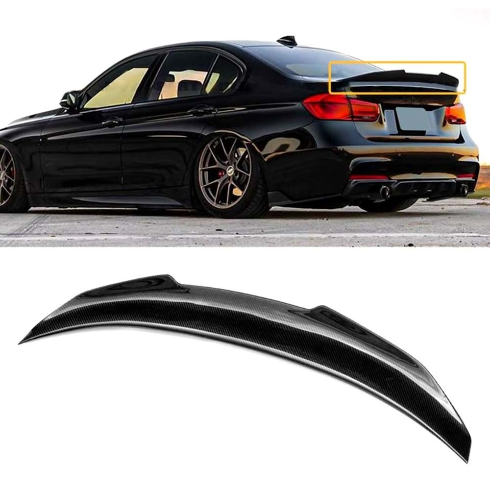 F30 PSM Rear Trunk Spoiler Piano Black ABS / 2012-2018