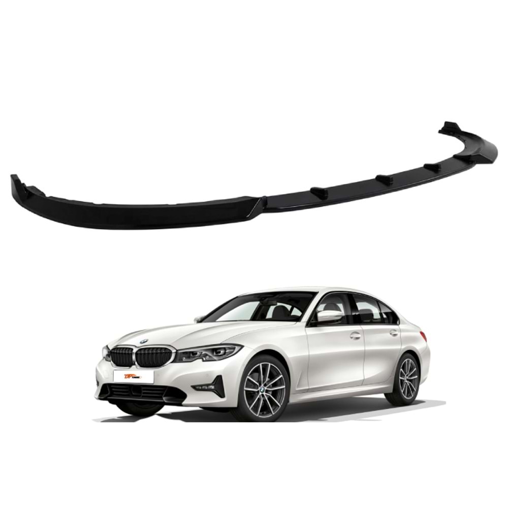 G20 Standard Bumper Front Lip Piano Black ABS / 2020 - 2022 (3 Pieces)