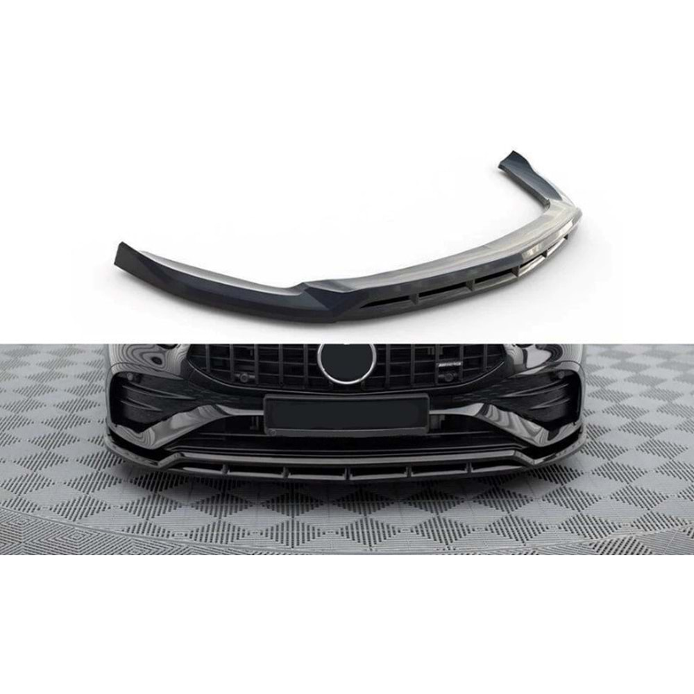 W177 Front Lip Piano Black ABS / 2024 After (4 Piece)