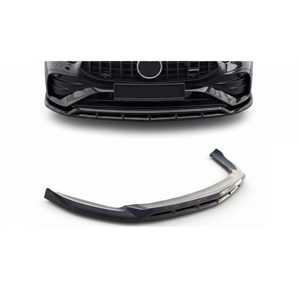 W177 Front Lip Piano Black ABS / 2024 After (4 Piece)