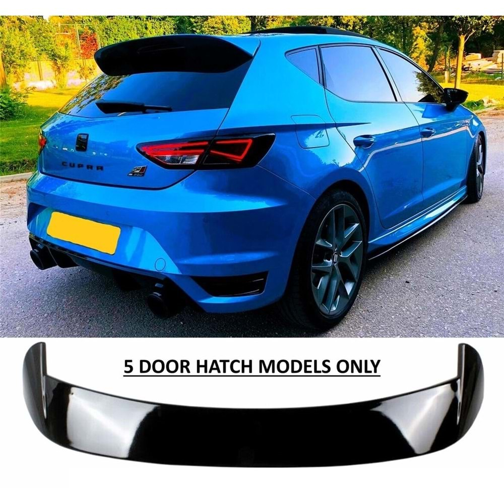 Leon Mk3 Rear Roof FR Spoiler Piano Black ABS / 2012-2020