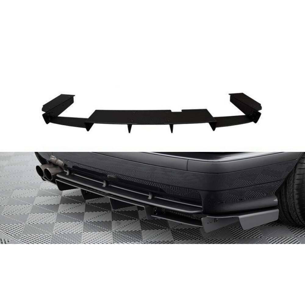 E36 M3 MAX Style Splitter Rear Diffusor Matte Black Vacuum Plastic / 1990-2000