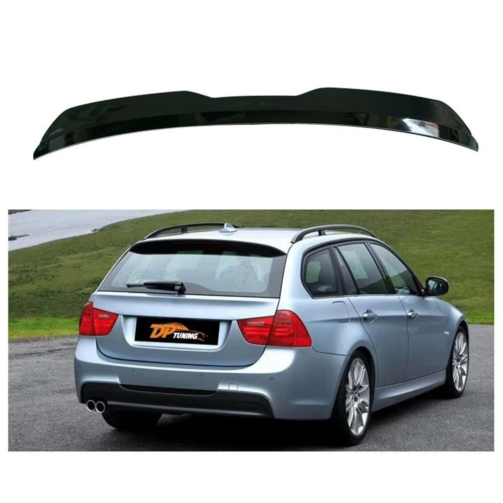 E91 Station Wagon Max Rear Roof Spoiler Piano Black Vacuum Plastic/ 2004-2011