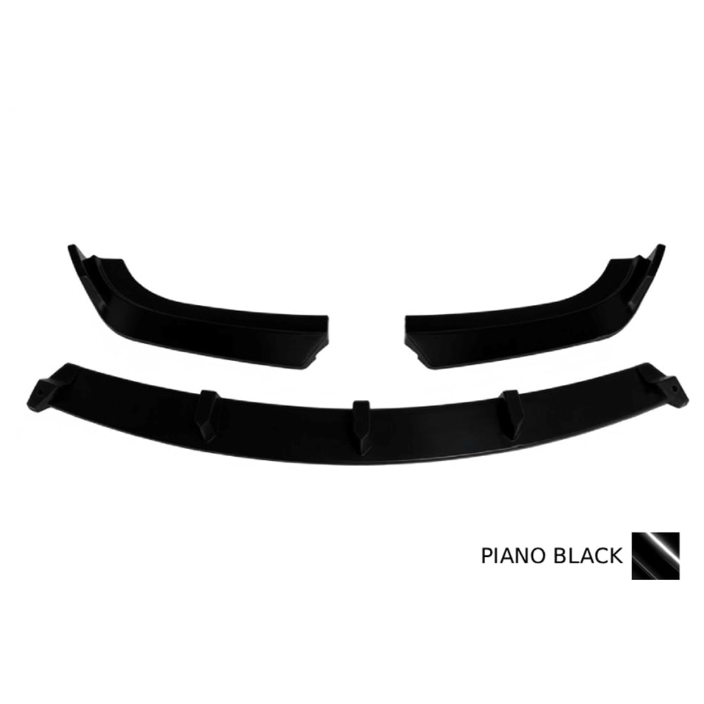 E90 LCI Standard Bumper Front Lip Piano Black ABS / 2009 - 2012