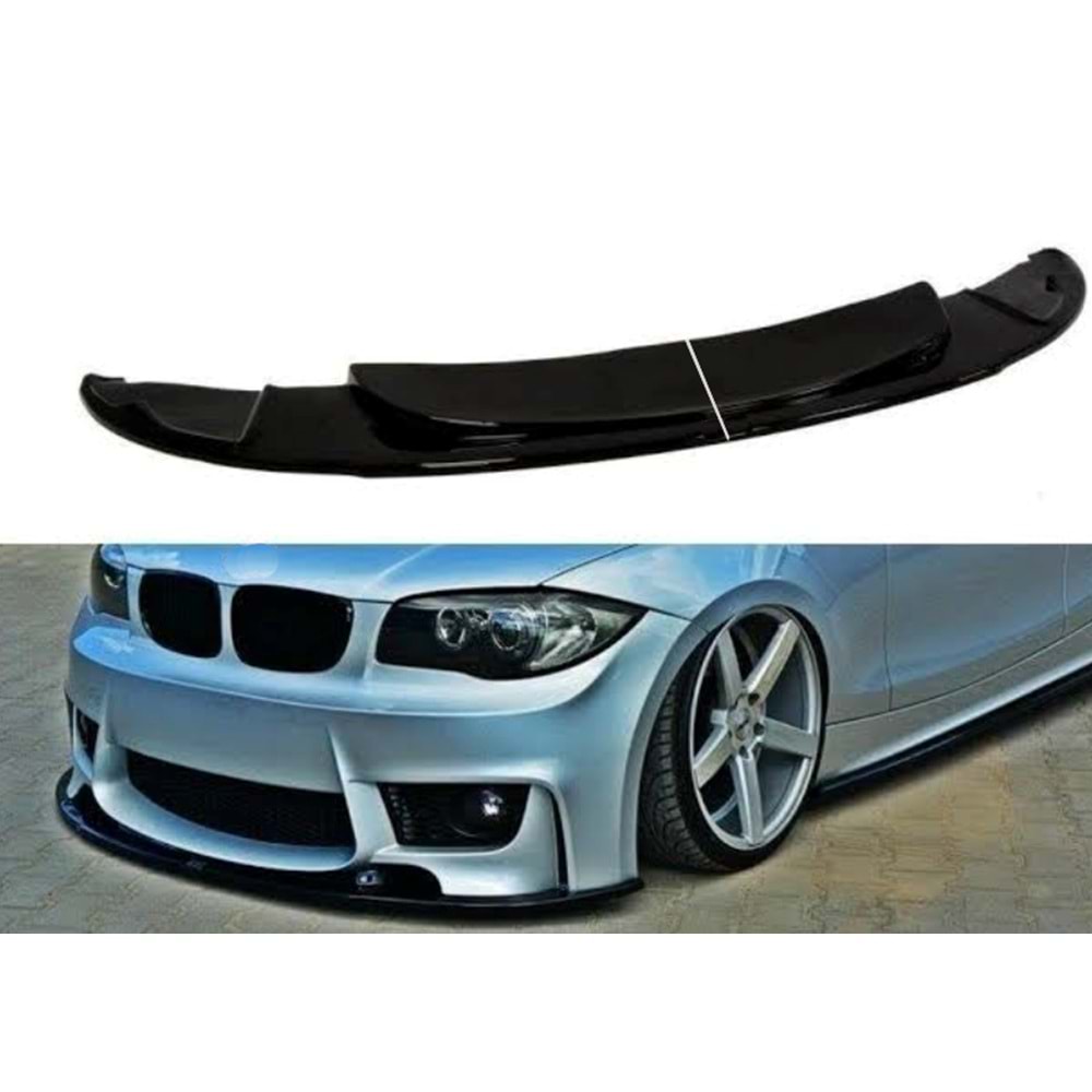 E87 M1 Max Front Lip Piano Black ABS / 2004-2008 (2 Pieces)