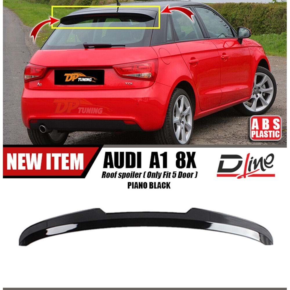 A1 8X Rear Roof SpoilerPiano Black ABS / 2010-2017 (4 Doors)