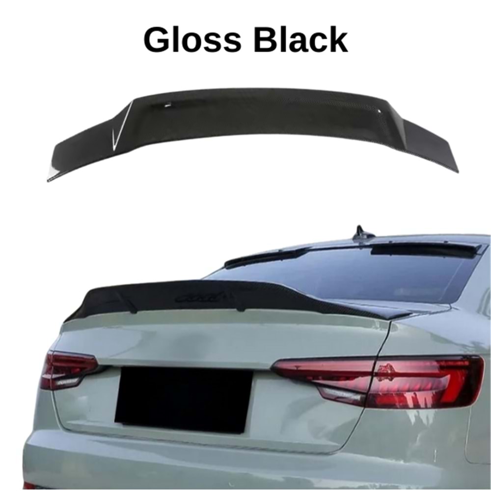 A4 B9 R Style Spoiler Piano Black ABS / 2009-2016