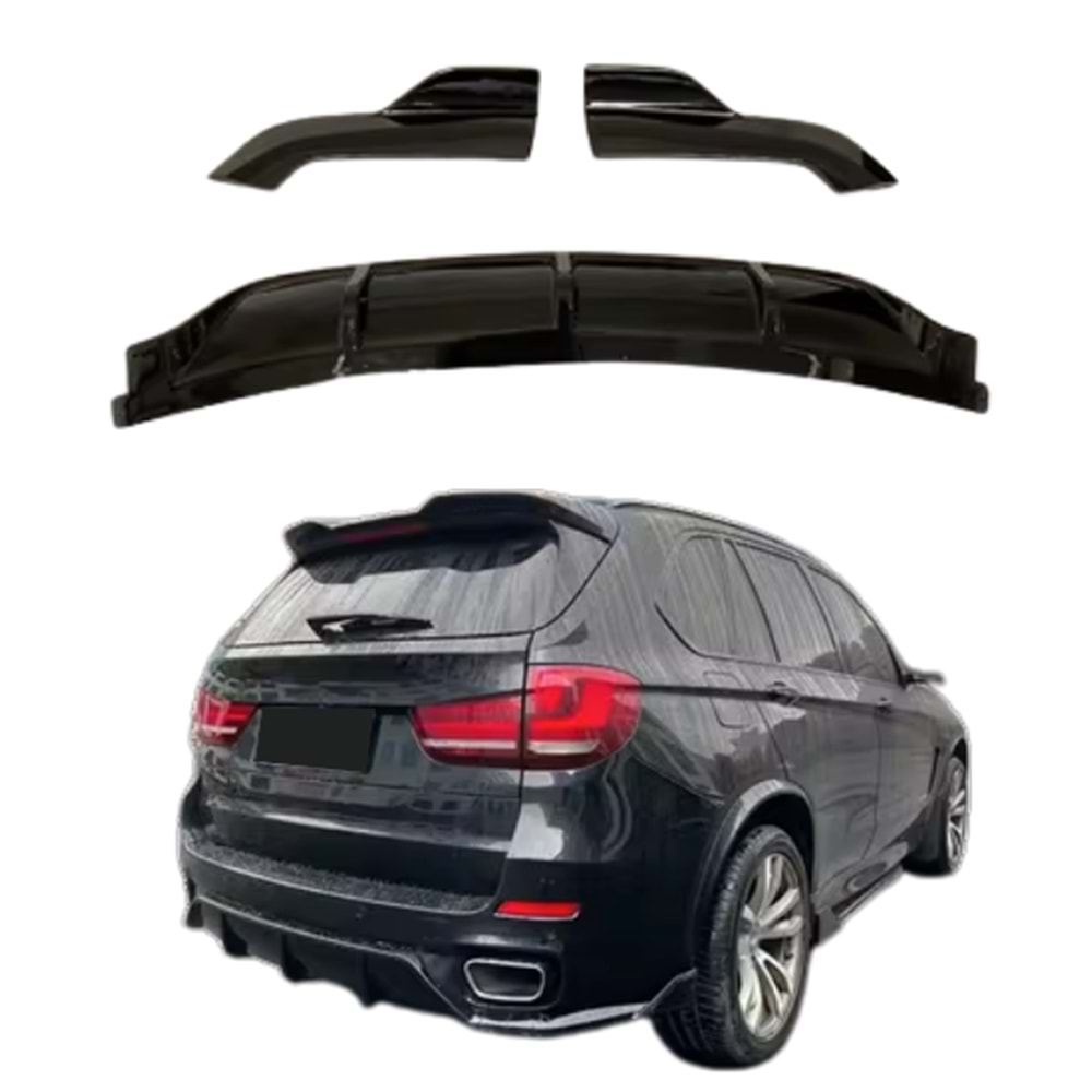 X5 F15 Rear Diffuser Piano Black ABS / 2013-2018 (3 Piece)