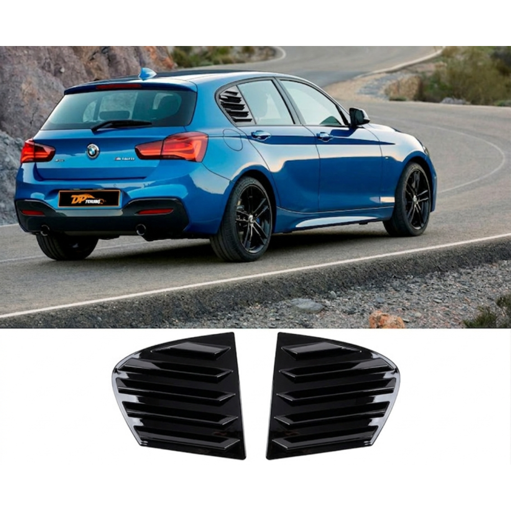 F20 Side Window Louver Piano Black ABS / 2011-2019